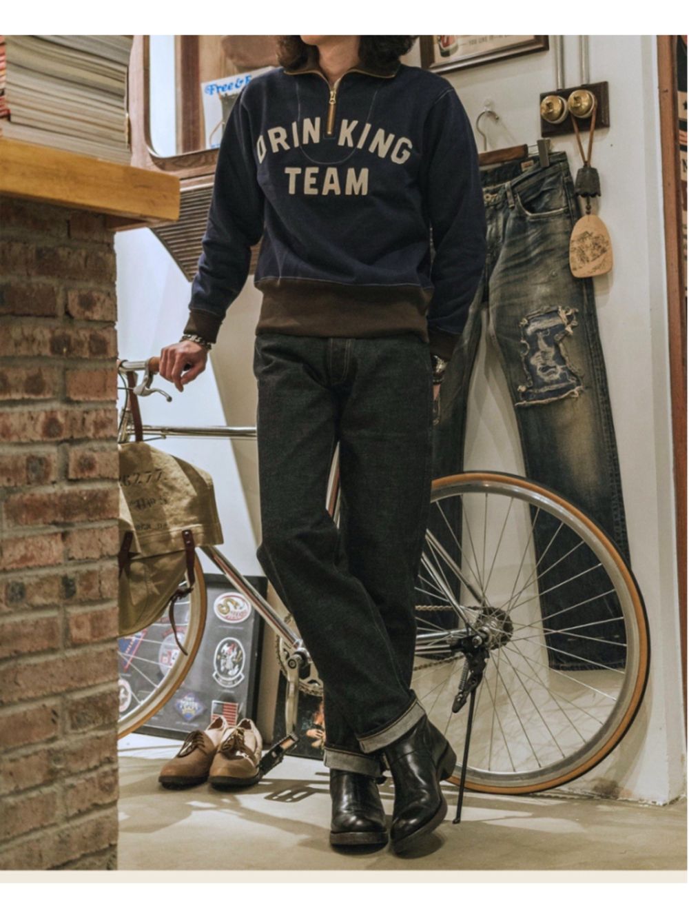 NON STOCK Raw Denim Selvedge Jeans Regular Fit Straight Rigid Version 32x33